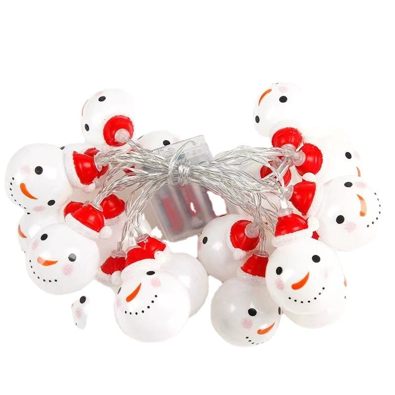 Cross-border led Christmas decoration light string, snowman old man Christmas tree cane room arrangement small lights flashing