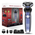 Smart digital display 4-in-1 electric shaver set - black, home use, full body washable, grooming razor with triple blade heads