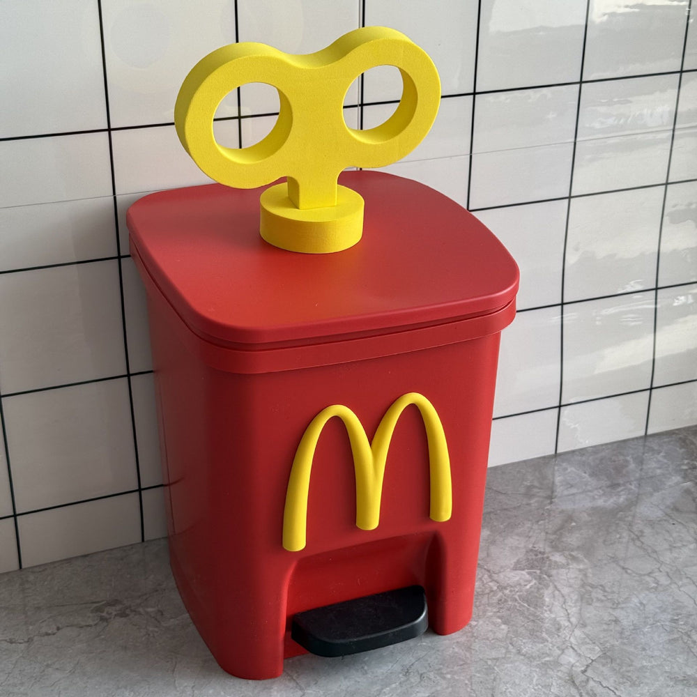 Maimai trash can with lid, cute and childlike, for home, living room, bedroom, silent, large capacity, bathroom, kitchen