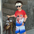 Summer little nezha short-sleeve set : new baby summer outfit, boys' sports two-piece set, quick-dry kids' clothing