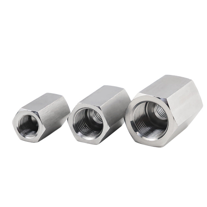 304 stainless steel thickened double inner wire straight through, hexagonal internal thread butt joint 1 point 2 points 3 points 4 points 6 points 1 inch