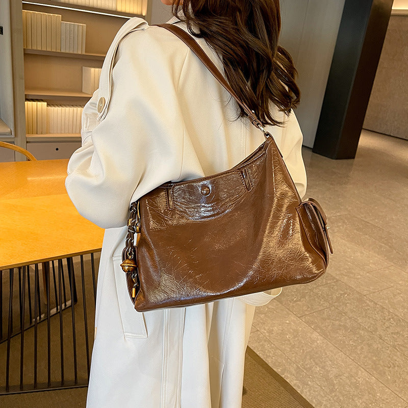 Underarm bag, one-shoulder cross-body satchelhobo bag for women, cross-border classy texture, large-capacity work clothing bag, casual backpack