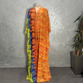 supply of african women's chiffon digital printing abaya + loose pants suit