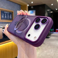 Suitable for iphone17promax frosted back plate magnetic holder mobile phone case apple 15 lens film anti-fall sheath