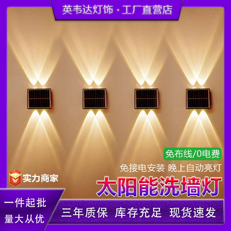 Solar outdoor lights - patio wall washers, balcony ambient lighting, garden smart lighting, minimalist stair and step lights
