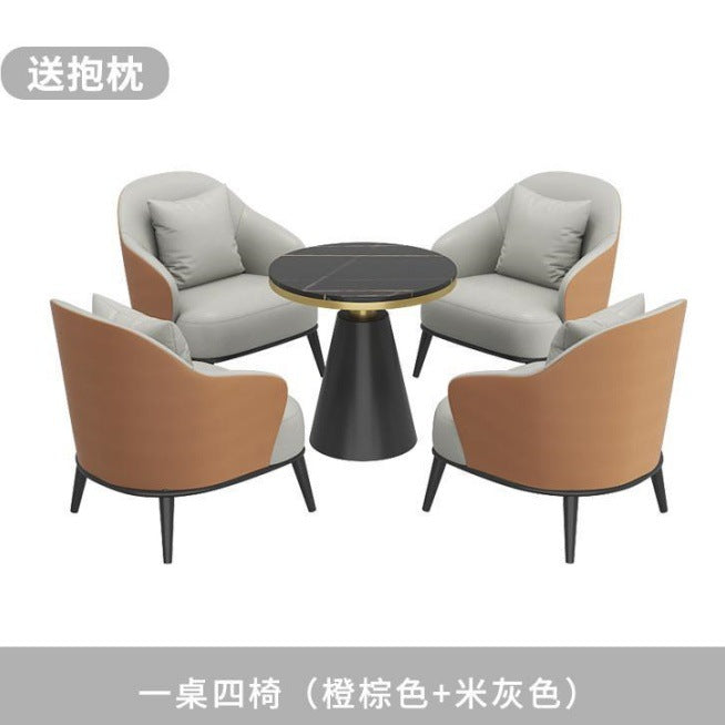 Reception table and chair combination sales office accessible luxury hotel balcony casualcasual beauty salon sofa single person negotiation meeting