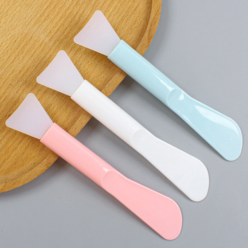 Cosmetic mask tool dual-ended silicone brush scraper mask stick mask brush soft head stirring applicator facial scraper