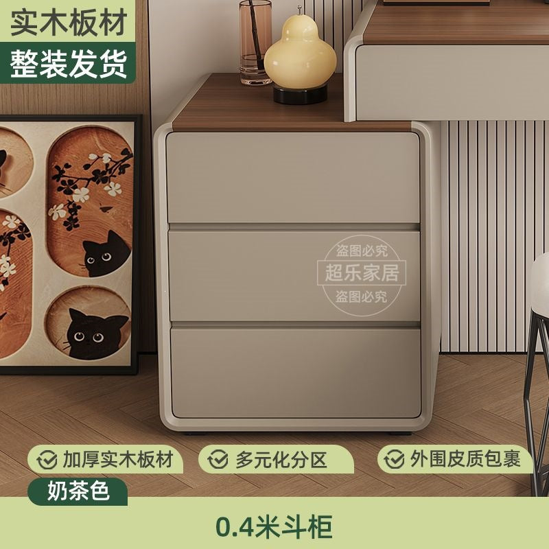 Vanity table bedroom casual walnut color chest of drawers vanity table all-in-one small makeup table retractable makeup table