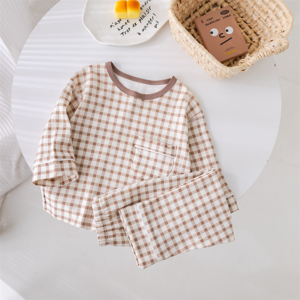 new children's pajamas: boys' spring/autumn long-sleeve cotton pajamas, baby & girls' big kids' loungewear, home wear