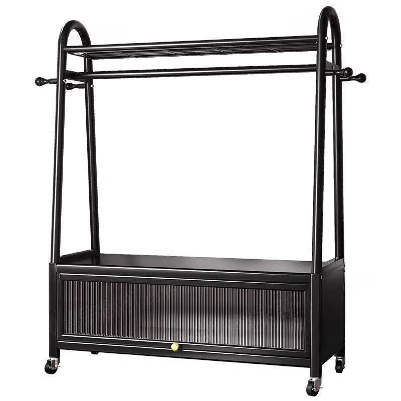 Freestanding coat rack for home bedroom, portable clothes hanger, dustproof storage metal drying rack
