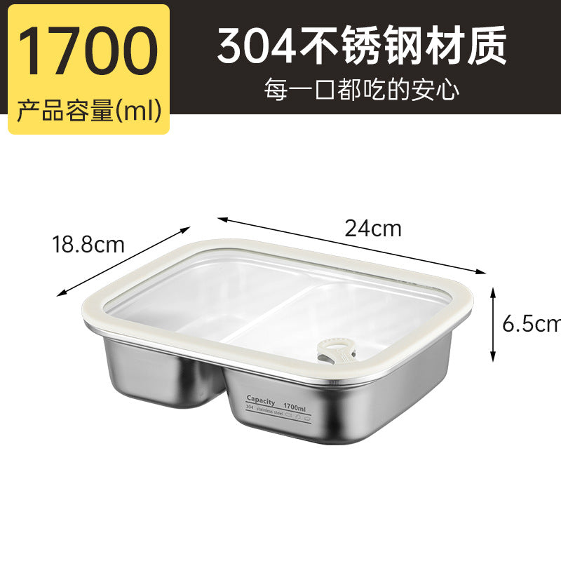 304 stainless steel food storage container - microwave safe, student-approved lunch box, airtight food container for fruits and bento boxes