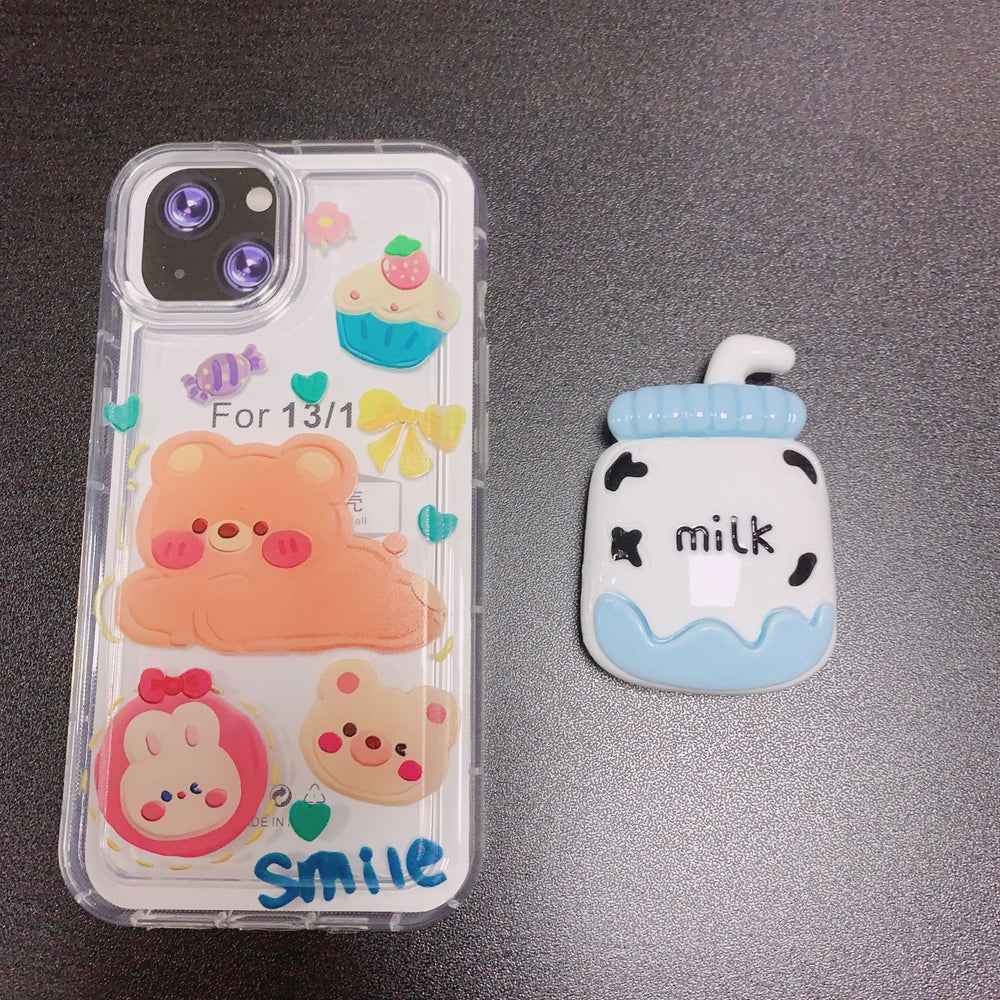 Cartoon cinnamon dog stand creative lazy airbag telescopic lollipop stand epoxy mobile phone desktop stand