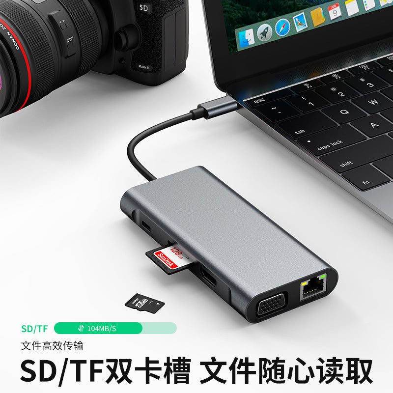 multi-interface docking station type c hub3.0usb expander gigabit notebook converter docking station