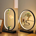 New chinoiserie table lamp bedroom bedside lamp zen ornaments wedding girl lotus creative gift home remote control lotus