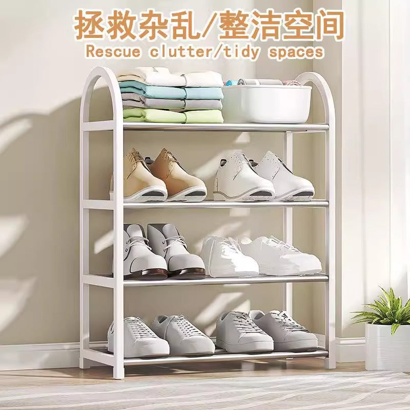 Stainless steel shoe rack reinforced thickened simple shoe rack dormitory shoe rack multi-layer for home bathroom door storage shoe rack
