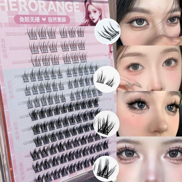 HERORANGE~ Year of the Snake sessile girl group glue-free eyelashes book thick pure and dense natural simulation false eyelashes large capacity
