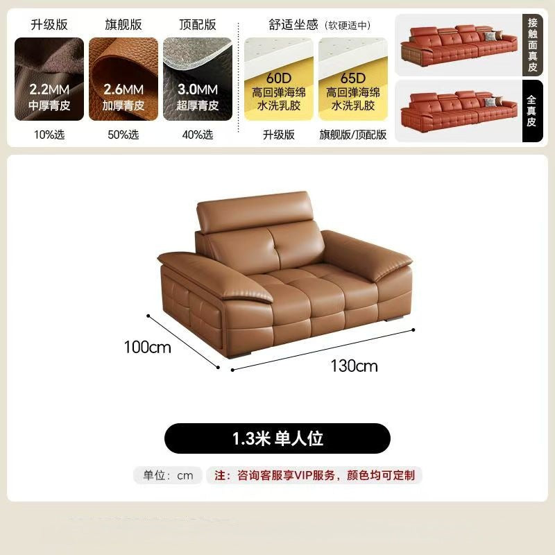 2025 new large apartment villa genuine leather sofa high back lawrence sofa italian light luxury genuine leather sofa