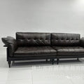 American genuine leather sofa, mid-century modern style, small apartment living room, new high-end solid wood french vintage kenney sofa for home use