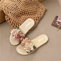 French chic floral slides - new summer collection: versatile, non-slip, beach-ready thong sandals with a fairy-tale aesthetic