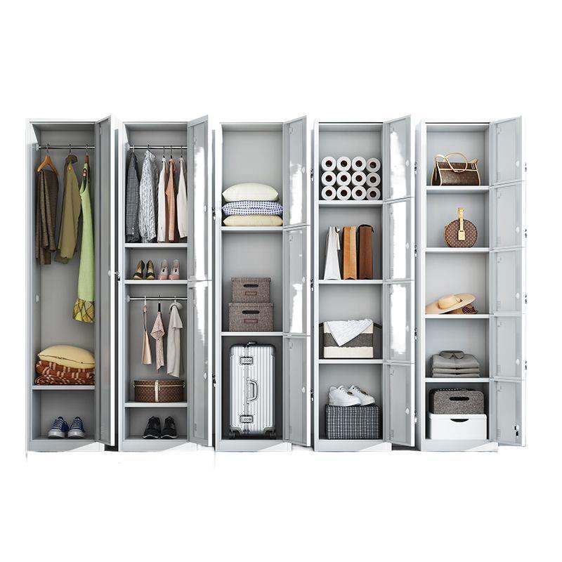 Single door locker iron storage cabinet employee dormitory gym bathroom office steel small lockable narrow cabinet