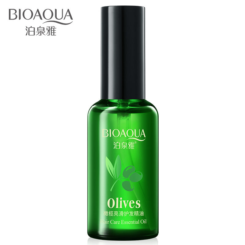 Boquan Ya Olive Shiny and Smooth Hair Care Essential Oil Dyeing, Ironing, Straightening Conditioner Hair Tail Oil Dry Frizzy Forked Wholesale