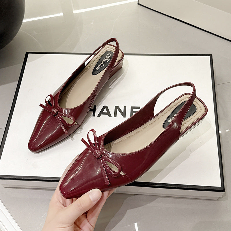 2026new arrival pointed toe high heel sandals women's easiest for match mary jane thick heel sandals back empty shallow mouth fashionoutwear sandals