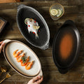 Large-capacity fish plate ceramic plate steamed fish plate creative for home fish plate special pepper fish head soup plate vegetable plate