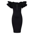 D575 cross-border independent station fashion summer women's beaded ruffle sleeve bodycon party dress african dress
