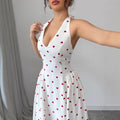 New arrivalfashion cross-border heart suspender pajamas for women casualsexybowstie back waist dress