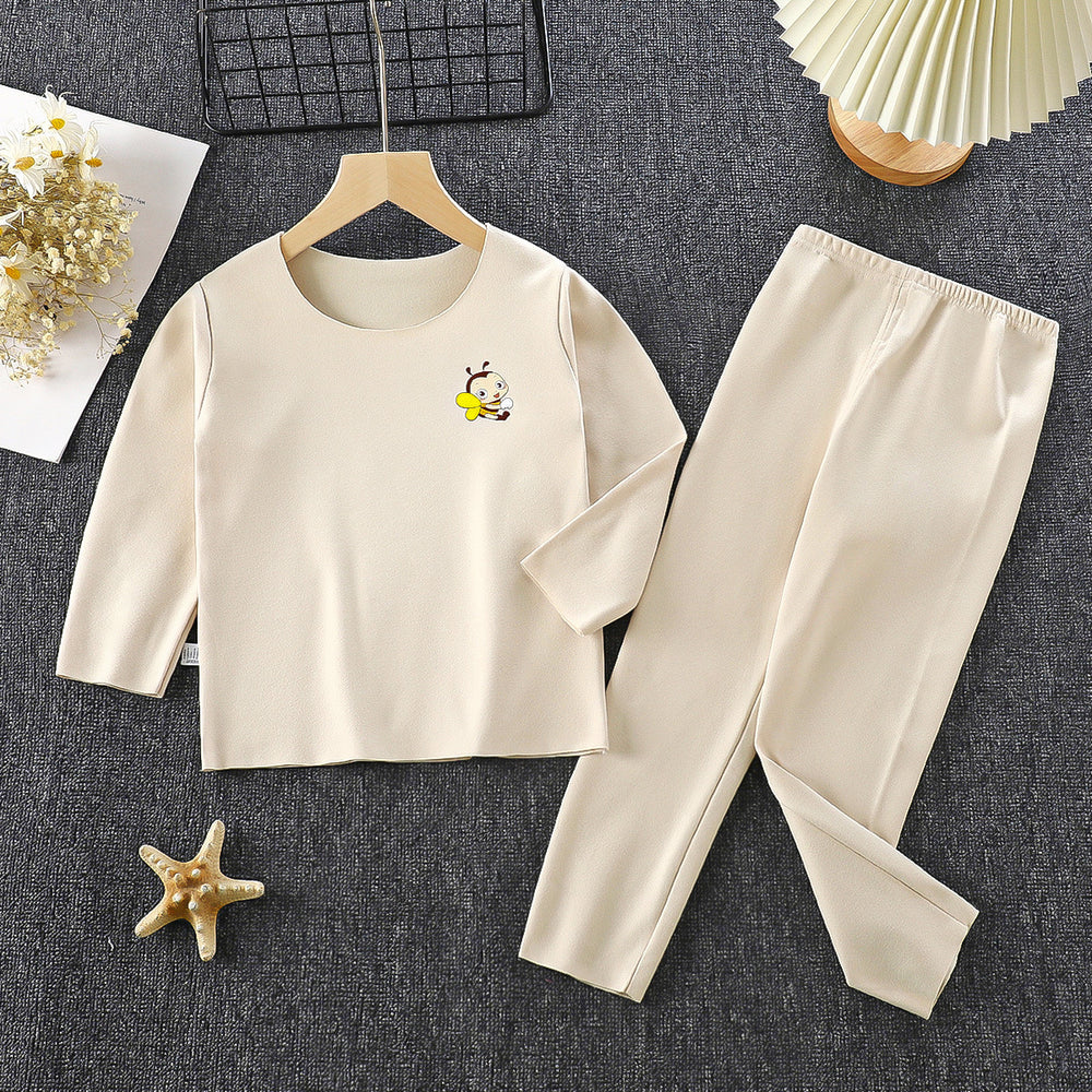 Kids' german velvet pajama set - autumn/winter thermal underwear for boys and girls - warm sleepwear for children and teens - homewear - children's clothing