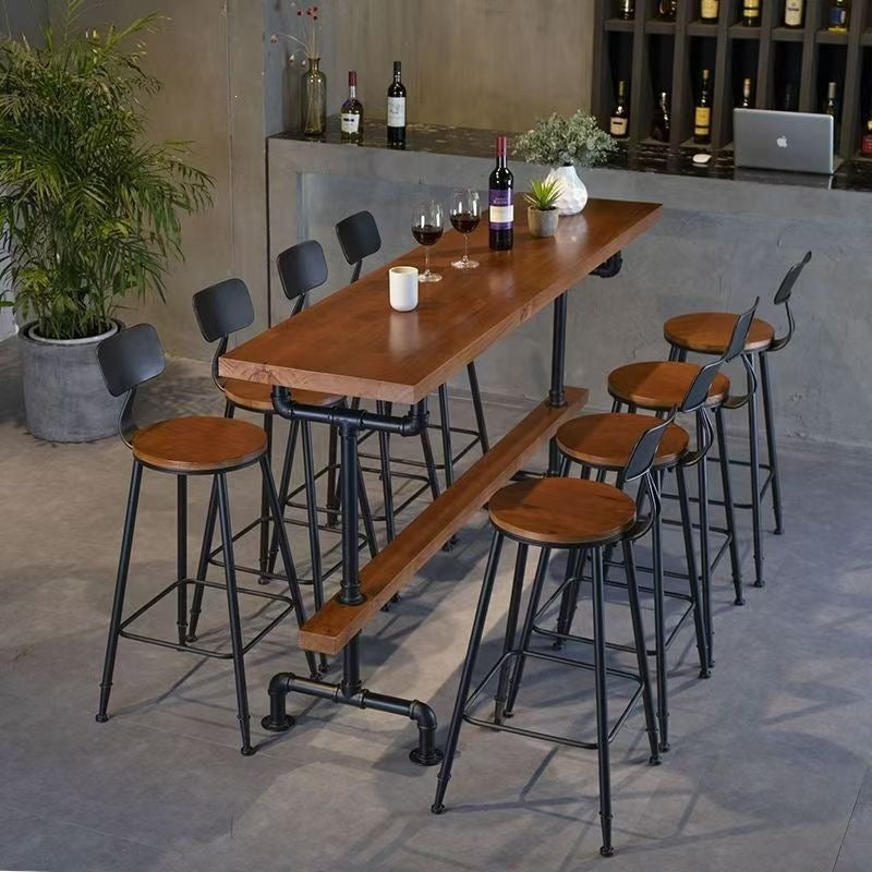 American bar chair modern casual high back chair solid wood retro high iron bar chair bar chair none
