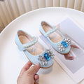 Girls' princess shoes - new spring/autumn  collection - kids' leather shoes with crystal butterfly flower detail - baby flats