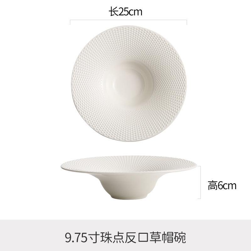 Byron ceramic western dinner plate - premium hotel steak plate - hotel tableware embossed feature plate - dinner plate
