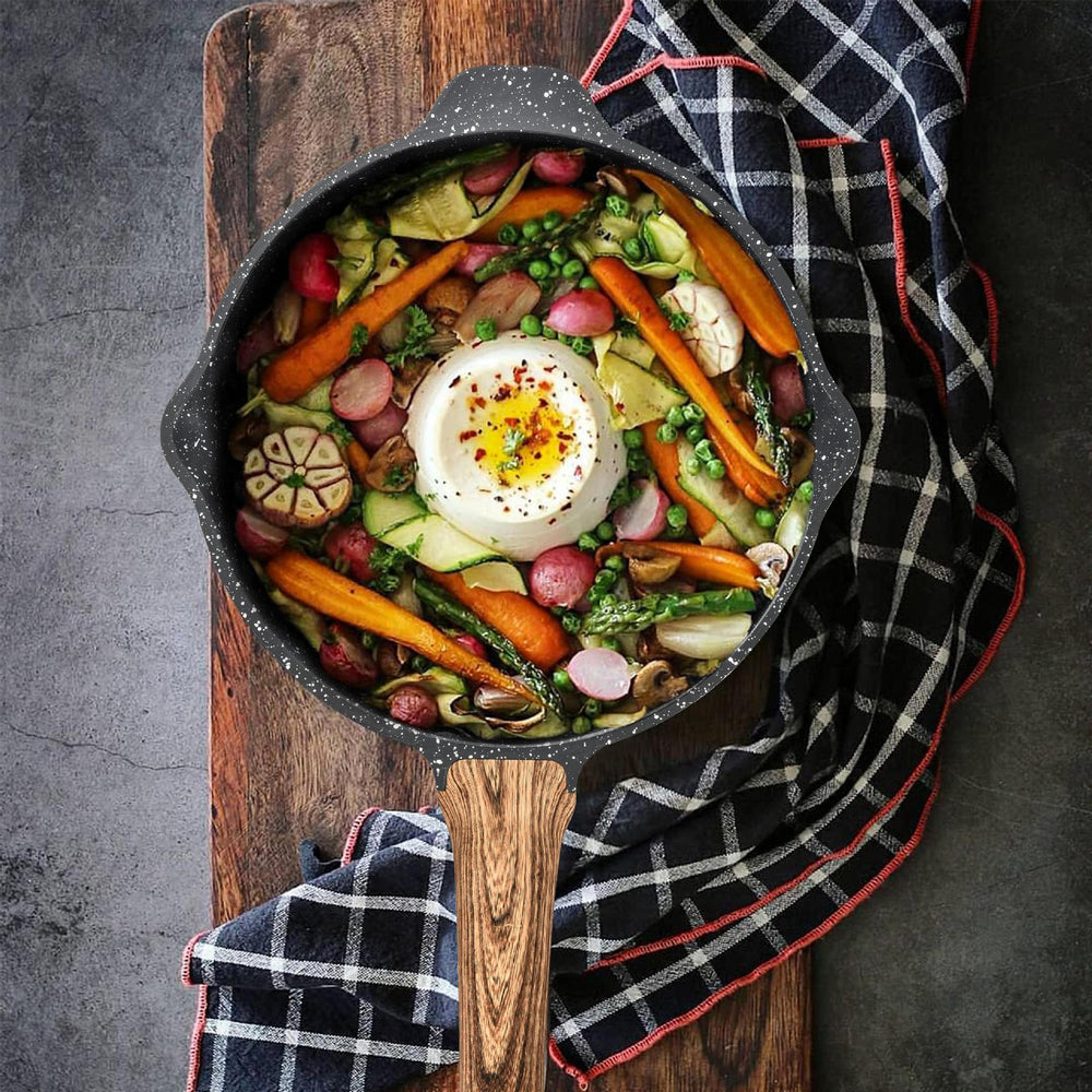 Household frying pan medical stone non-stick pan stripespan flat bottom pan oil-free cooking pot in stock wholesale induction cooker