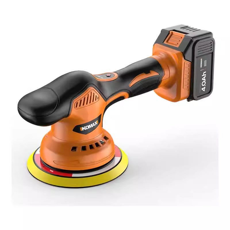 Lithium battery powered polisher & sander - compact electric machine for glaze sealing, scratch repair, and paint finishing