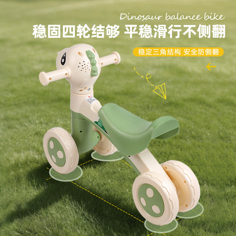 Kids' balance bike four-wheel scooter - perfect first birthday gift! balance bike for children ages 4-6, four-wheel scooter, baby scooter
