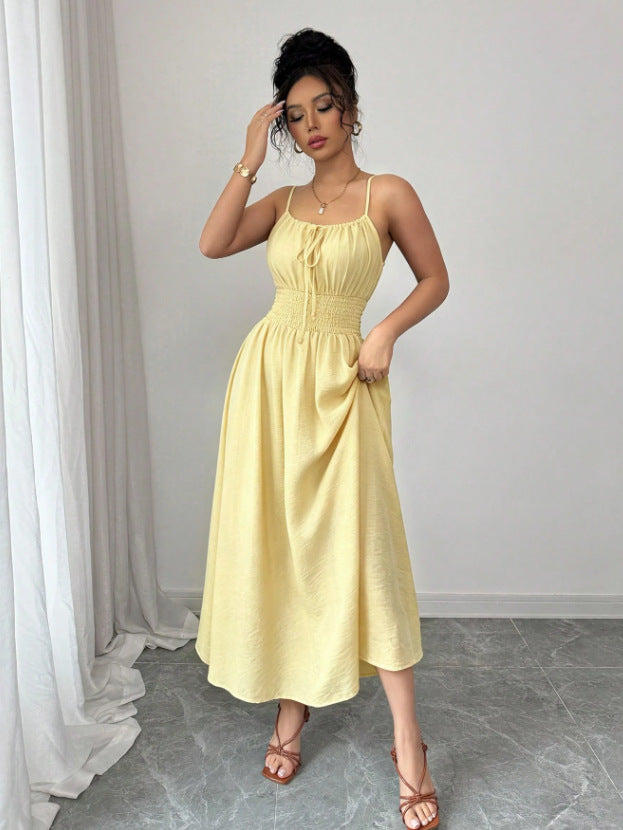 summer european and american cross-border beach french vacation style camisole dress