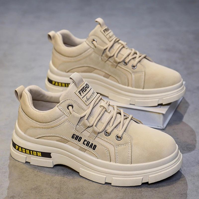 Men's winter thick-soled work shoes: anti-slip, wear-resistant, trendy safety shoes for men, new 2025 styles, plus martin boots, student shoes