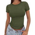 2025 amazon fashion new arrival women's t-shirt silmslimming look round neck tight sexysummertops women's clothing