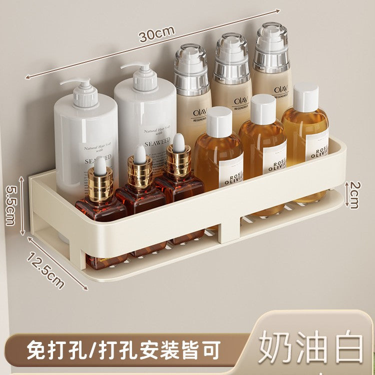 Space Aluminum Cream Wind Toilet Wash Desk Shelf No Punching Toilet Bathroom Toilet Wall Hanging Storage Rack