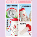 Cute new arrival high-looking cartoon stainless steel large-capacity thermos cup with cute hanging ornaments and portable water cup
