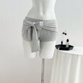 E2 - in stock - 95285#  us & europe hot girl low-rise striped bow casual summer women's shorts