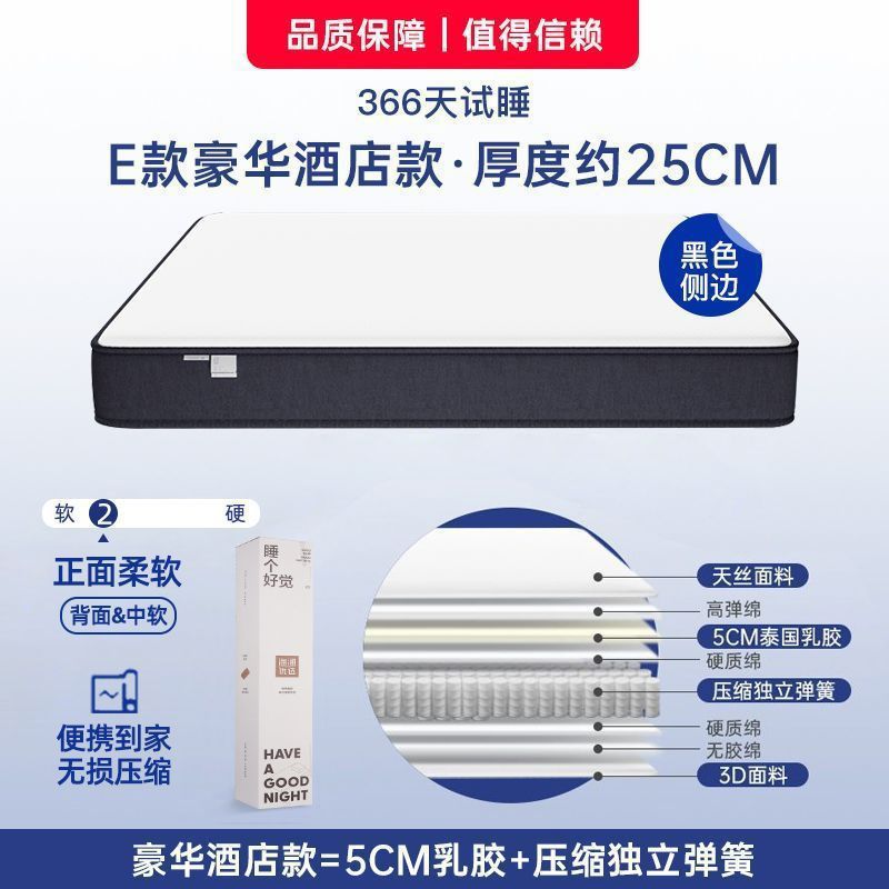 Blue memory cotton box five-star hotel Simmons home latex independent silent spring super soft compression mattress