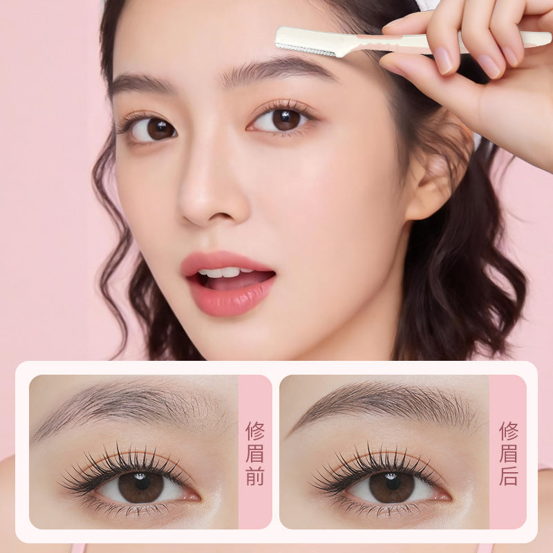 Rhino straight handle wide distance eyebrow trimmer protective net stainless steel women's eyebrow razor beginner beauty tool wholesale