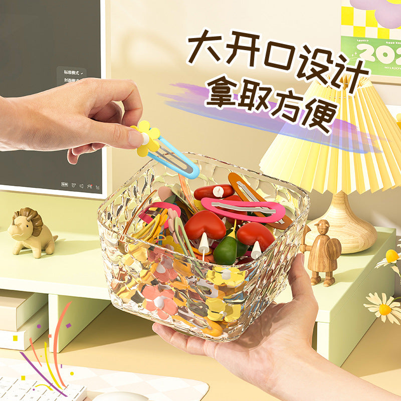 Children's rubber band hair accessories hand jewelry box large capacity hair band box with lid hair rope hairpin with lid jewelry storage box