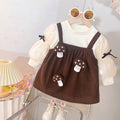 Kids cute dressspringnew arrivalfashion style korean version little girl outwearfake two-piece suspender patchwork skirt