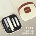 Portable [anti-splash-suitcase 5-piece set] milk white