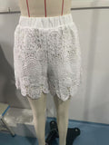 cross-border fashion: women's new lace-trimmed, versatile, mid-rise, solid color straight-leg shorts for  us & europe