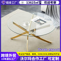 tempered glass dining table small apartment round table for home round negotiation table dining tables