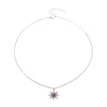Wholesale jewelry sets: european and american retro sunflower necklace three-piece set, light luxury high-end diamond-studded eight-pointed star stud earrings